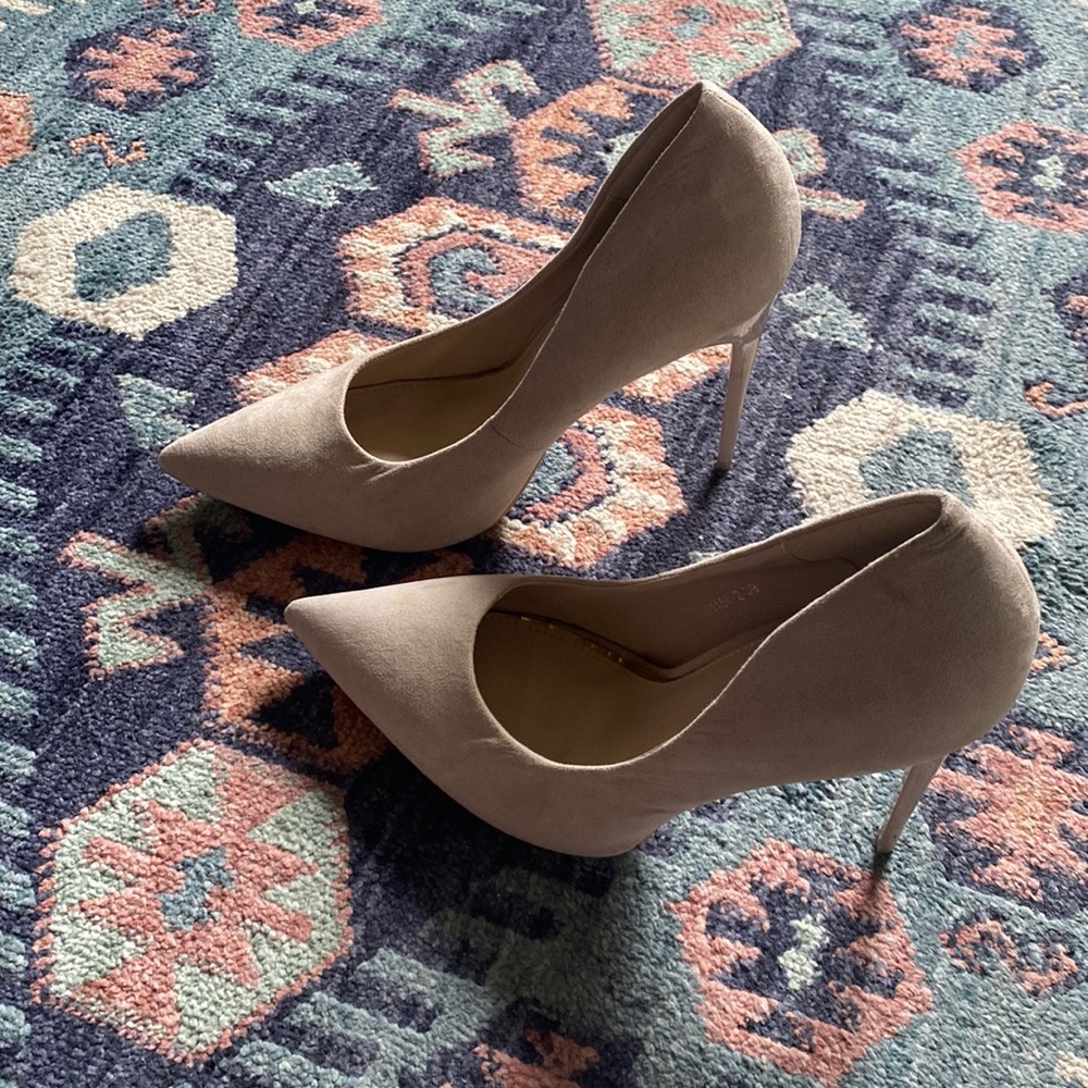 Tan high heels